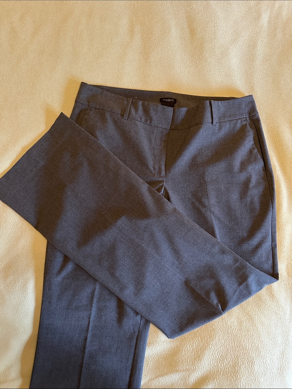Ann Taylor charcoal gray straight-leg trousers